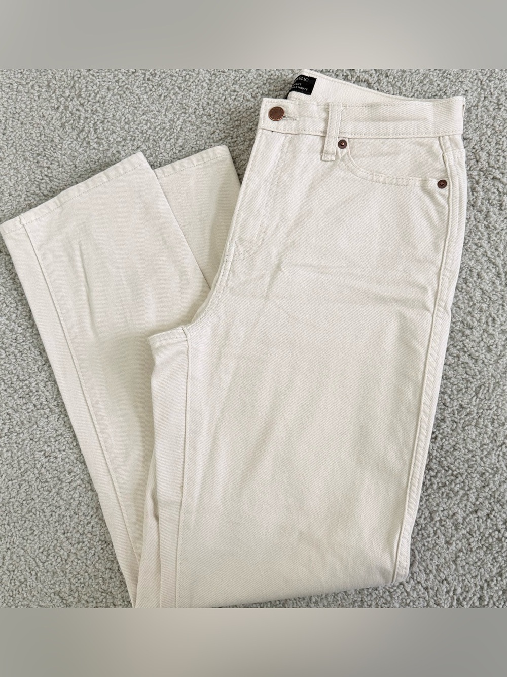 Banana Republic Off-White Cream Slim Straight Jeans - Size 28/US 6